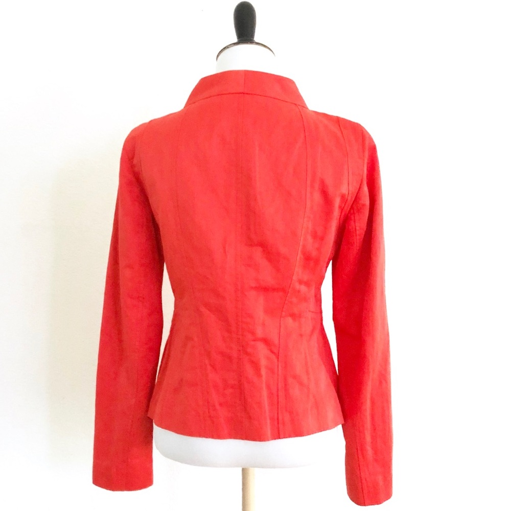 Lafayette 148 Orange Zip Front Cotton Blend Jacket - Picture 6 of 9